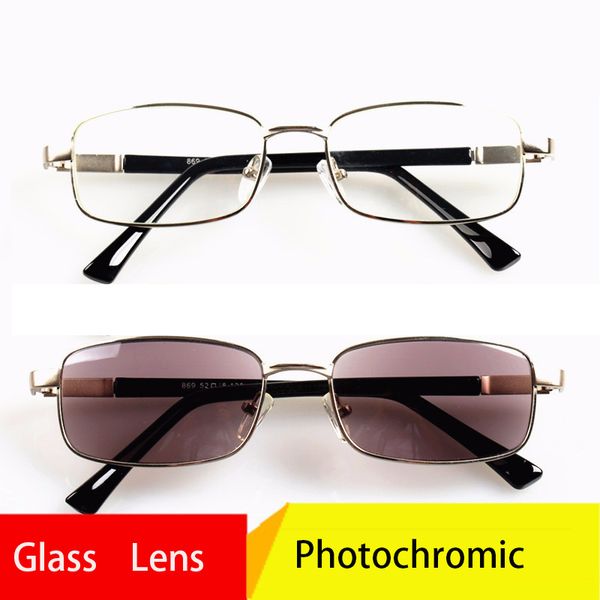 cubojue pchromic glasses men glass lens chameleon sunglasses for man anti reflective uv400 change to brown grey, White;black