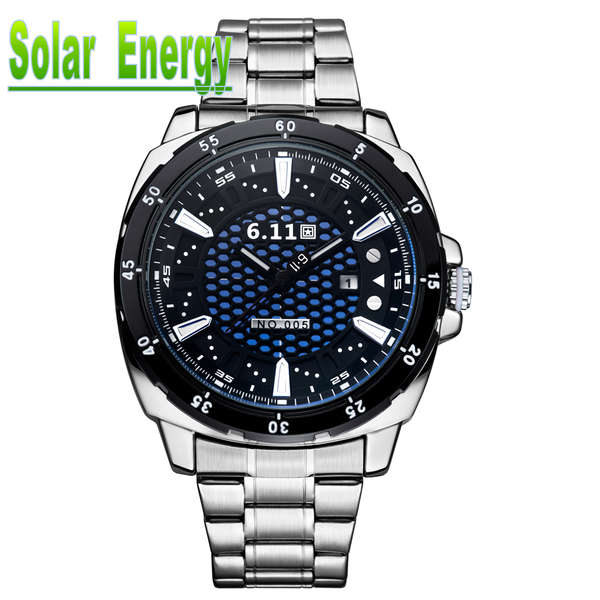 6.11 brand men's watch solar energy watch reloj macsulino light energy quartz steel strap waterproof calendar men, Slivery;brown
6.11 brand men's watch solar energy watch reloj macsulino light energy quartz steel strap waterproof calendar men, Slivery;brown