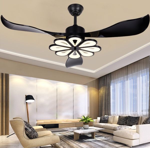 Led Modern Ceiling Light Fan Black Ceiling Fan With Light Home