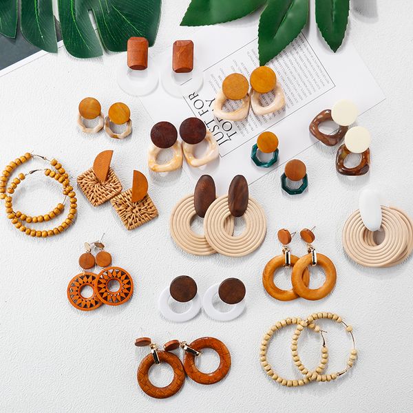 aensoa unique trendy 11 style wood drop earrings for women statement bohemia geometric earrings fashion jewelry 2019 wholesale, Silver
aensoa unique trendy 11 style wood drop earrings for women statement bohemia geometric earrings fashion jewelry 2019 wholesale, Silver