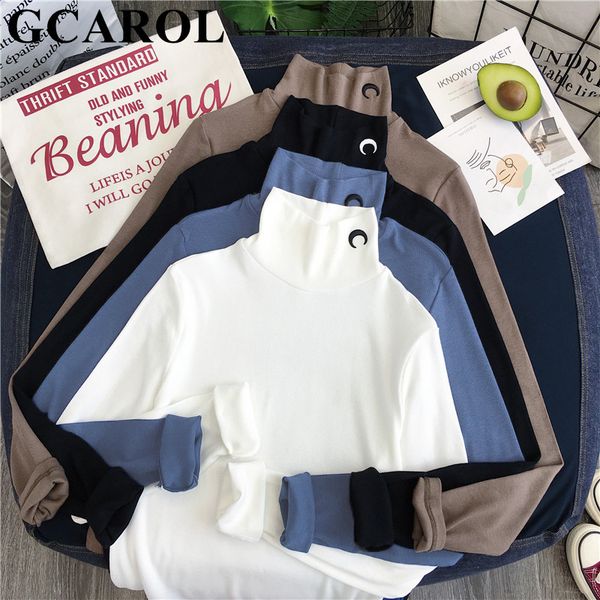 gcarol 2020 early spring women half collar applique shirt stretch basic shirt slim fit render unlined upper garment, White;black
gcarol 2020 early spring women half collar applique shirt stretch basic shirt slim fit render unlined upper garment, White;black