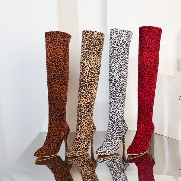 2019 fashion stretch knee high boots women leopard faux suede autumn high heel over the knee boots plush insole winter, Black
2019 fashion stretch knee high boots women leopard faux suede autumn high heel over the knee boots plush insole winter, Black