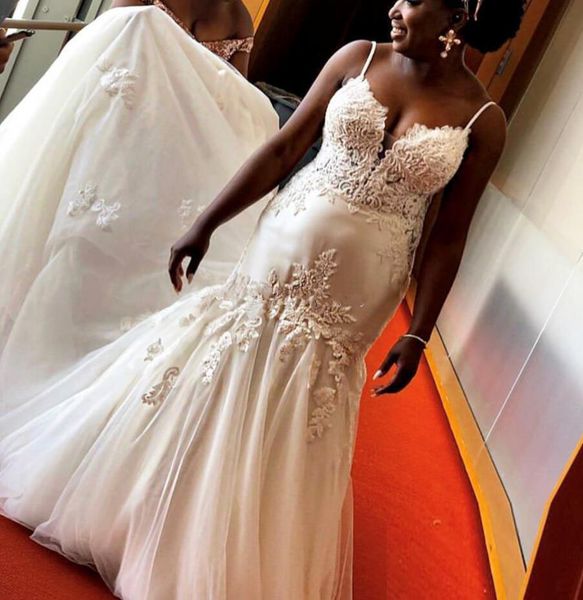 modest african mermaid wedding dresses lace applique trumpet bridal gowns beach plus size wedding dress court train robes de soirée mariée, White
modest african mermaid wedding dresses lace applique trumpet bridal gowns beach plus size wedding dress court train robes de soirée mariée, White