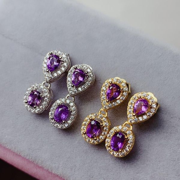 shilovem 925 sterling silver piezoelectric amethyst drop earrings fine jewelry new women wedding gift 3*4mm yhe0304488agz, Golden;silver
shilovem 925 sterling silver piezoelectric amethyst drop earrings fine jewelry new women wedding gift 3*4mm yhe0304488agz, Golden;silver
