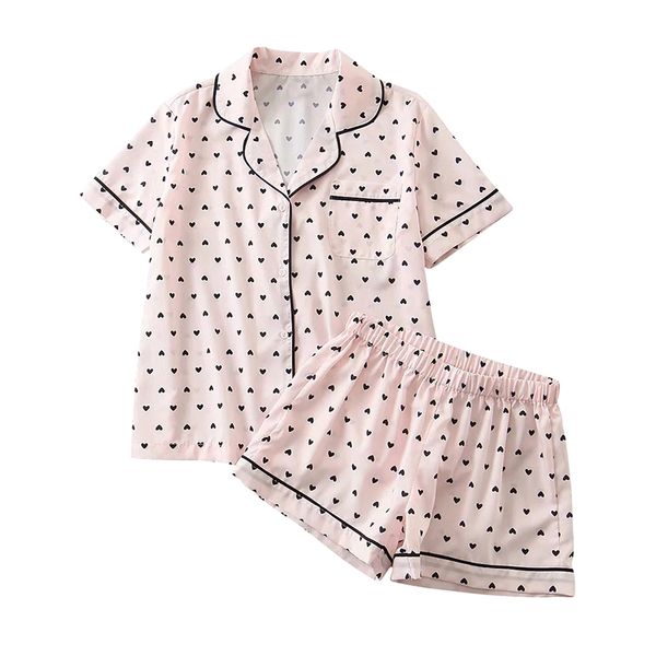 sweet print pijamas women summer 2020 short sleeve turn down collar loose casual pijama elastic waist shorts lady pijama mujer, Black;red
sweet print pijamas women summer 2020 short sleeve turn down collar loose casual pijama elastic waist shorts lady pijama mujer, Black;red