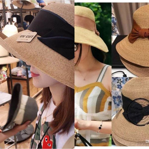 h-8500p06 sun hao niangniang with the straw hat exports japan foreign trade original single summer folding bow sunscreen visor hat, Blue;gray
h-8500p06 sun hao niangniang with the straw hat exports japan foreign trade original single summer folding bow sunscreen visor hat, Blue;gray