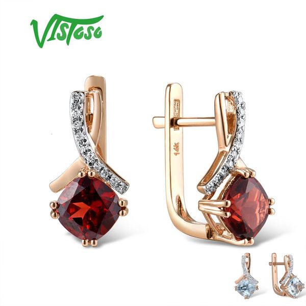 vistoso gold earring for women genuine 14k 585 rose gold radiant garnet sparkling diamond earring engagement wedding jewelry cj191203, Golden
vistoso gold earring for women genuine 14k 585 rose gold radiant garnet sparkling diamond earring engagement wedding jewelry cj191203, Golden