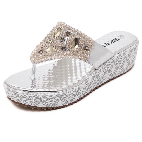 women flip flop brand slipper rhinestone platform sandals wedge shoes for women beach summer flip flops sandal selop pria, Black
women flip flop brand slipper rhinestone platform sandals wedge shoes for women beach summer flip flops sandal selop pria, Black