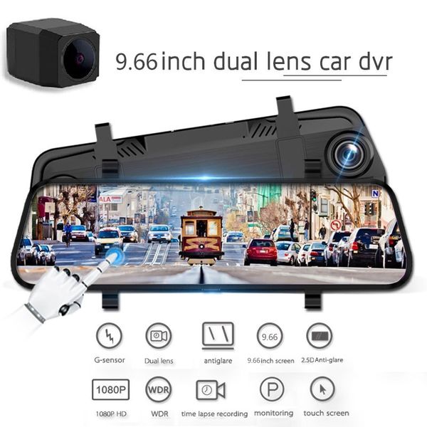 car dvr mirror fhd 1080p auto dash cam driving recorder video recorder registrar rear view camera remote monitor g-sensor
car dvr mirror fhd 1080p auto dash cam driving recorder video recorder registrar rear view camera remote monitor g-sensor
