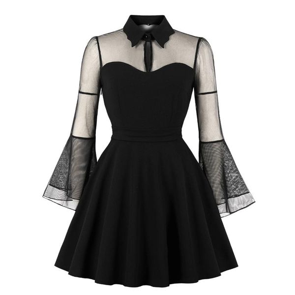 women mesh dress summer dress lace long sleeve mini dresses female lace beach sundress gothic, White;black
women mesh dress summer dress lace long sleeve mini dresses female lace beach sundress gothic, White;black