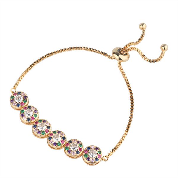 round rainbow bracelet full pave colorful cubic zircon gold color adjustable charm chain bracelets bangles women jewelry, Golden;silver
round rainbow bracelet full pave colorful cubic zircon gold color adjustable charm chain bracelets bangles women jewelry, Golden;silver