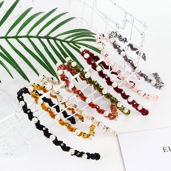 girl simple temperament pearl headband wild sweet beauty rhinestone creative fresh and playful headdress headband wholesale, Black;brown
girl simple temperament pearl headband wild sweet beauty rhinestone creative fresh and playful headdress headband wholesale, Black;brown