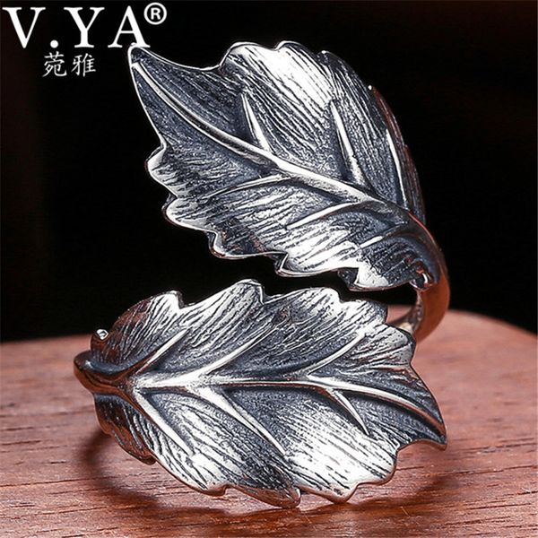 v.ya vintage leaves 925 sterling silver jewelry leaf rings for men women male homme jewelry wts002 t190624
v.ya vintage leaves 925 sterling silver jewelry leaf rings for men women male homme jewelry wts002 t190624