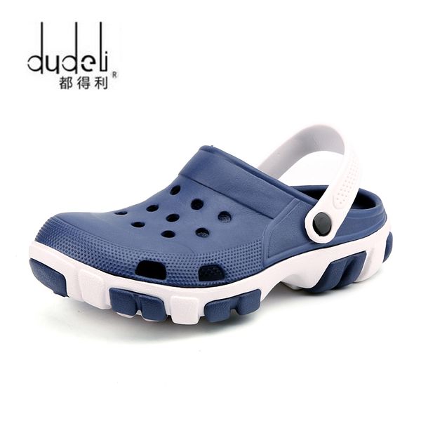 dudeli mens clogs 2019 summer garden walking mens sandals hollow breathable beach sandals closed for men medical, Black