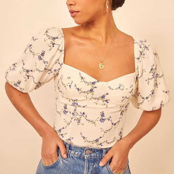 summer blouse women floral printing short sleeve shirt slim casual blouse ladies open back elegant, White
summer blouse women floral printing short sleeve shirt slim casual blouse ladies open back elegant, White