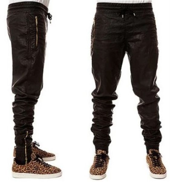 european and american fashion hip hop walking feet jogging trousers black zipper pu pants men's pants
european and american fashion hip hop walking feet jogging trousers black zipper pu pants men's pants