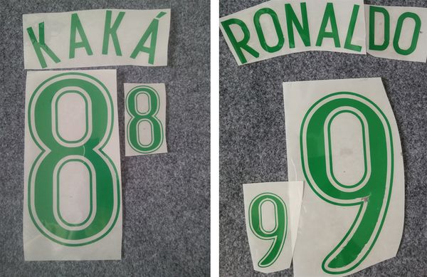 2006 brazil green retro printing soccer namesets kaka' ronaldo player's stamping stickers brasil football letters plastic printed
2006 brazil green retro printing soccer namesets kaka' ronaldo player's stamping stickers brasil football letters plastic printed