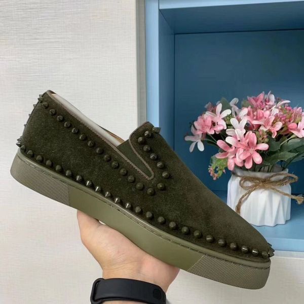 luxury spikes low cut orlato leisure sports shoes armygreen rivet red bottoms men sneakers slip on loafers casual mens shoes flat, Black
luxury spikes low cut orlato leisure sports shoes armygreen rivet red bottoms men sneakers slip on loafers casual mens shoes flat, Black
