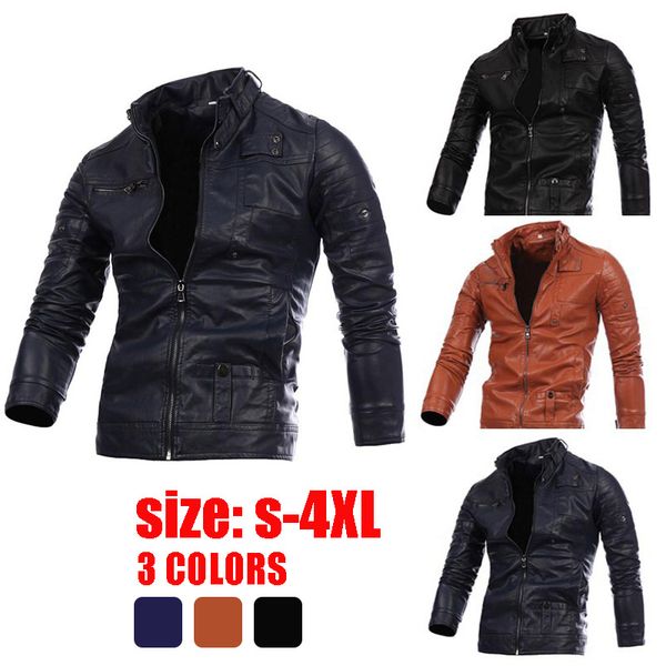 chanwell men solid long sleeve zipper slim jackets 2019 autumn winter plus size leather faux jacket male oversize coats clothes, Black
chanwell men solid long sleeve zipper slim jackets 2019 autumn winter plus size leather faux jacket male oversize coats clothes, Black