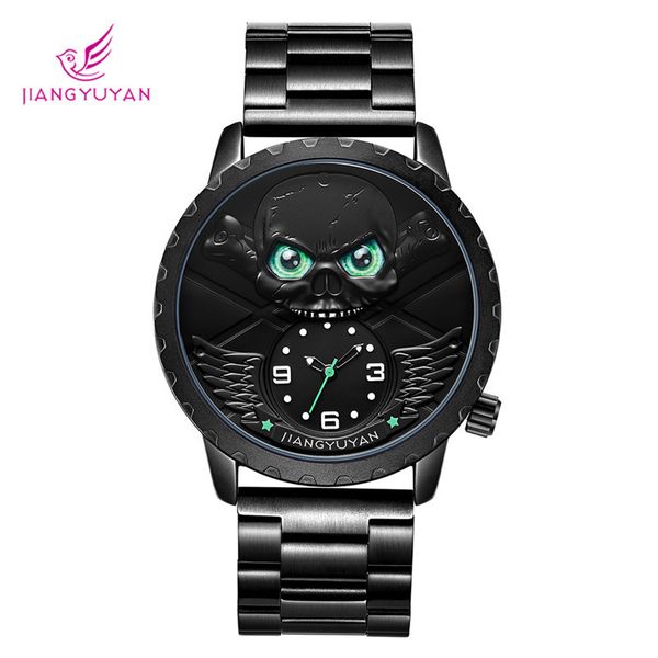 jiangyuyan casual ghost head 3bar waterproof men's quartz watch men gift digital sport wristwatch steel belt, Slivery;brown
jiangyuyan casual ghost head 3bar waterproof men's quartz watch men gift digital sport wristwatch steel belt, Slivery;brown