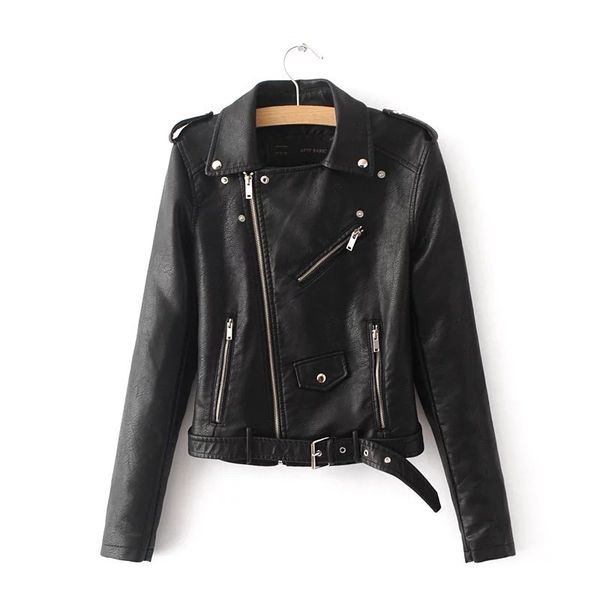 2019 autumn black faux leather women jacket zipper rivet belt pu leather coats female motorcycle short outwear biker jackets
2019 autumn black faux leather women jacket zipper rivet belt pu leather coats female motorcycle short outwear biker jackets