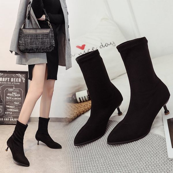 black beige ankle elastic sock boots women 2020 pointed toe thin heel boots stretch women winter shoes booties woman
black beige ankle elastic sock boots women 2020 pointed toe thin heel boots stretch women winter shoes booties woman