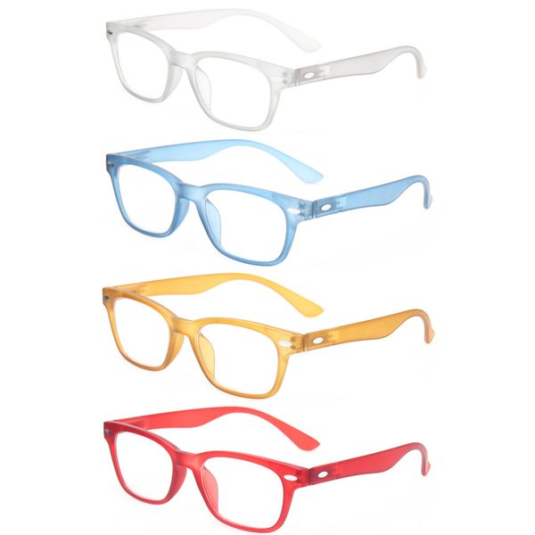 reading glasses set of 4 men and women spring hinge plastic readers great value quality presbyopia glasses diopter 50 to 600, Silver
reading glasses set of 4 men and women spring hinge plastic readers great value quality presbyopia glasses diopter 50 to 600, Silver
