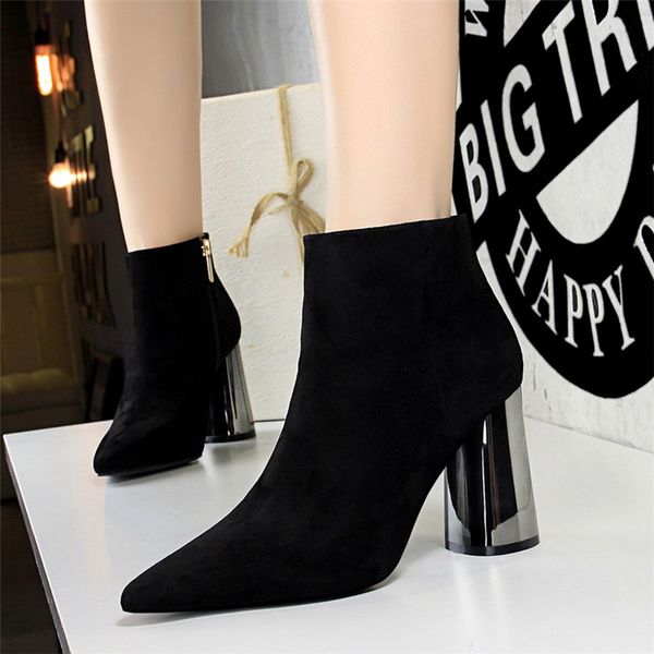 bigtree fashion ankle length flock boots women fashion pointed toe high heel shoes winter ankle boots ladies shoes, Black
bigtree fashion ankle length flock boots women fashion pointed toe high heel shoes winter ankle boots ladies shoes, Black