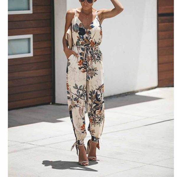 sleeveless jumpsuit women long romper lace up summer lady bandage floral trousers beach jumpsuit coveralls female frock, Black;white
sleeveless jumpsuit women long romper lace up summer lady bandage floral trousers beach jumpsuit coveralls female frock, Black;white