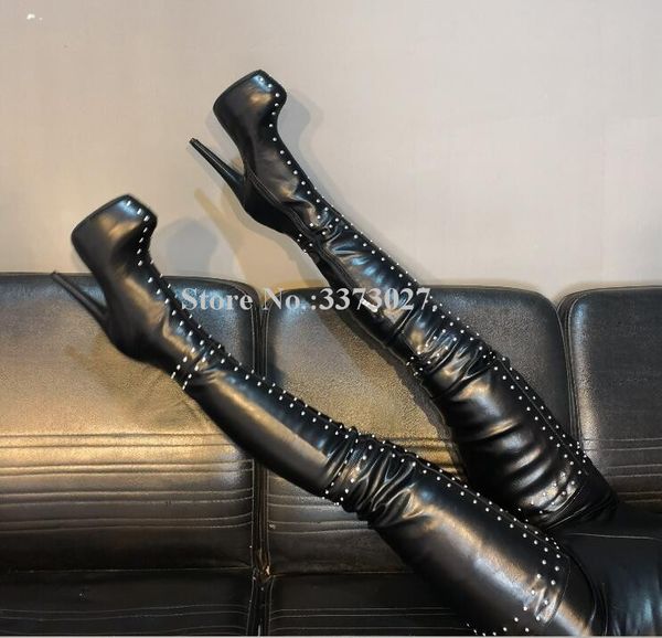 black rivets platform thigh high boots woman thin heels leather over the knee ladies long boots fashion studs club
black rivets platform thigh high boots woman thin heels leather over the knee ladies long boots fashion studs club