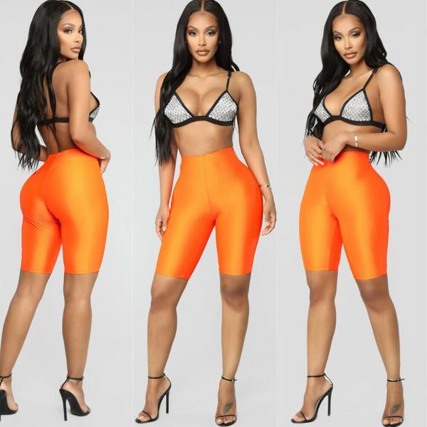 women solid high waist elastic shorts compression bottoms yoga shorts tights, White;red
women solid high waist elastic shorts compression bottoms yoga shorts tights, White;red