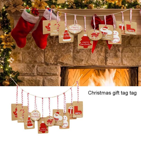 christmas gift tag labels kraft paper decorative present tag with red white string party supplies
christmas gift tag labels kraft paper decorative present tag with red white string party supplies