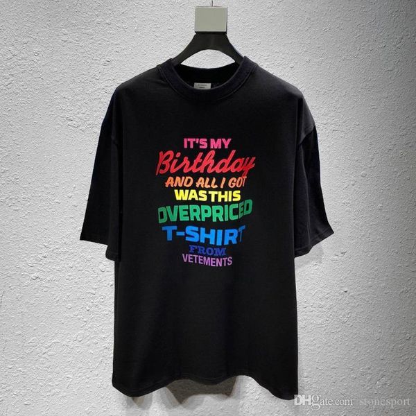 2020 new vetements rainbow colorful letter print t-shirt men's round neck short sleeve tee xs, Black;brown
2020 new vetements rainbow colorful letter print t-shirt men's round neck short sleeve tee xs, Black;brown