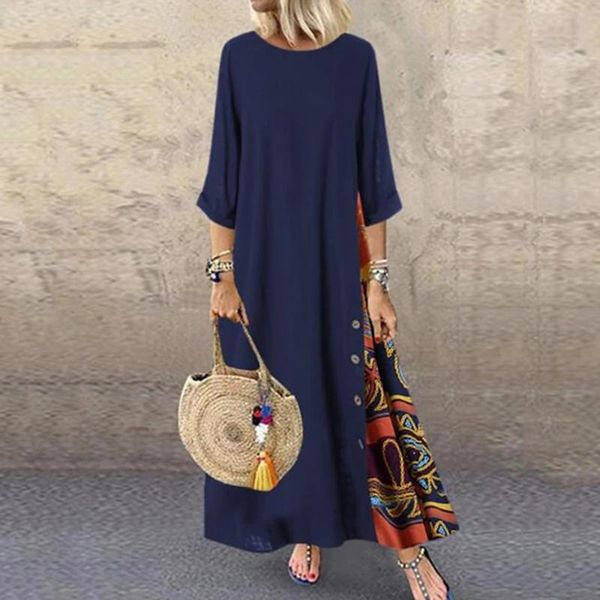 casual dresses summer 2021 dress women fashion o-neck 3/4 sleeve maxi a-line boho plus size abaya, Black;gray
casual dresses summer 2021 dress women fashion o-neck 3/4 sleeve maxi a-line boho plus size abaya, Black;gray