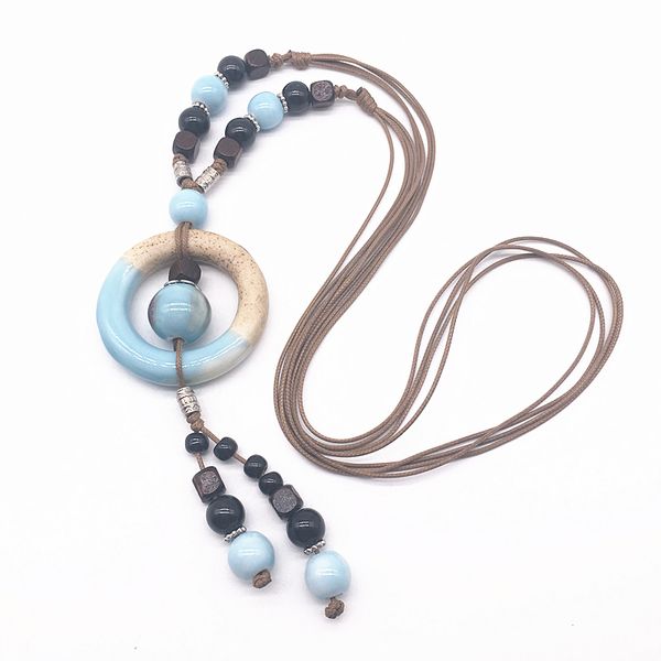 fashion ceramics pendant bohemia style long sweater chain necklace handmade braided jingdezhen ceramic jewelry necklace #g, Silver
fashion ceramics pendant bohemia style long sweater chain necklace handmade braided jingdezhen ceramic jewelry necklace #g, Silver