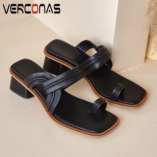 verconas 2020 fashion woman sandals women pumps genuine leather classic design summer square toe square high heeled shoes woman, Black
verconas 2020 fashion woman sandals women pumps genuine leather classic design summer square toe square high heeled shoes woman, Black