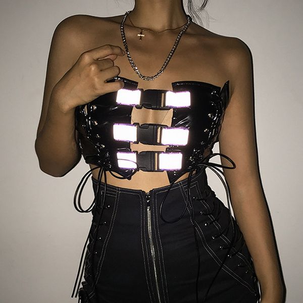 womens sleeveless pu leather reflective buckles vest fashion bodycon tank new arrival promotional discounts, White
womens sleeveless pu leather reflective buckles vest fashion bodycon tank new arrival promotional discounts, White