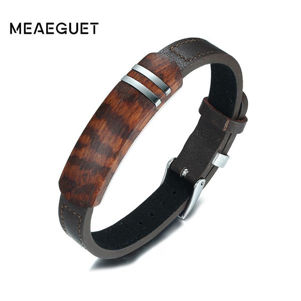 meaeguet brown genuine leather charm bracelets men rosewood plaque bracelet stainless steel jewelry 13mm wide, Golden;silver
meaeguet brown genuine leather charm bracelets men rosewood plaque bracelet stainless steel jewelry 13mm wide, Golden;silver