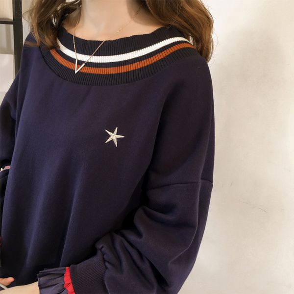 2018 m-4xl autumn/winter large size women long-sleeved plus velvet long loose thick sweatshirt female o-neck pollover, Black
2018 m-4xl autumn/winter large size women long-sleeved plus velvet long loose thick sweatshirt female o-neck pollover, Black