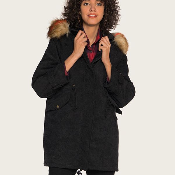 corduroy cotton jacket women winter new long fur collar hooded coat loose waist slim warm thick jackets female commute plus size, Black
corduroy cotton jacket women winter new long fur collar hooded coat loose waist slim warm thick jackets female commute plus size, Black