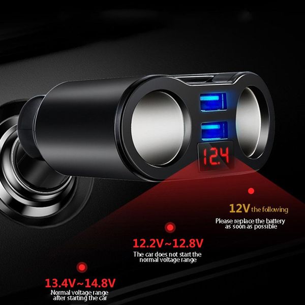 car lighter car charger 5v3.1a dual usb ports 3 cigarelighter socketss voltage display for mobile phone and tablet pc
car lighter car charger 5v3.1a dual usb ports 3 cigarelighter socketss voltage display for mobile phone and tablet pc