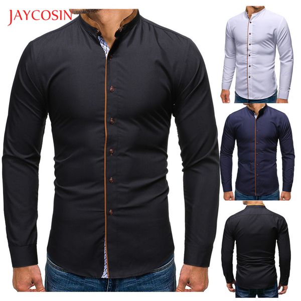 joycosin 2019 autumn winter men shirt casual fashion men clothes business formal stand collar solid long sleeve button shirt, White;black
joycosin 2019 autumn winter men shirt casual fashion men clothes business formal stand collar solid long sleeve button shirt, White;black