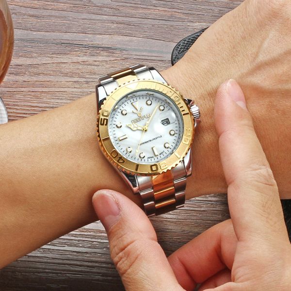 mezczyzni ogladac luxury gold watch men rotatable bezel sapphire glass stainless steel band quartz wristwatches can swimming, Slivery;brown
mezczyzni ogladac luxury gold watch men rotatable bezel sapphire glass stainless steel band quartz wristwatches can swimming, Slivery;brown
