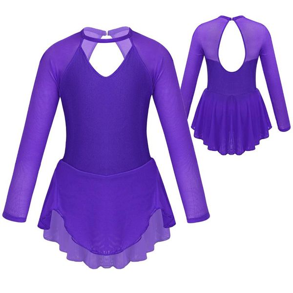 6-14 years kids girls sheer long sleeves tulle splice cutouts back figure ice skating roller skating ballet dance leotard dress, Black;red
6-14 years kids girls sheer long sleeves tulle splice cutouts back figure ice skating roller skating ballet dance leotard dress, Black;red