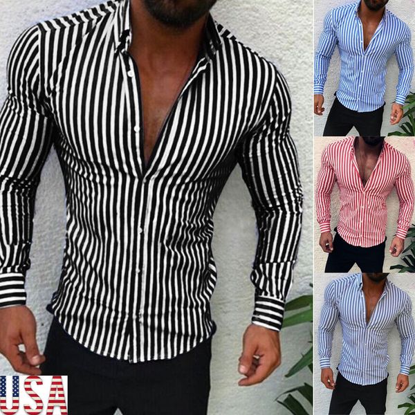 men's casual shirt slim fit men's casual striped shirt long sleeve formal dress shirts men male clothing camisa, White;black
men's casual shirt slim fit men's casual striped shirt long sleeve formal dress shirts men male clothing camisa, White;black