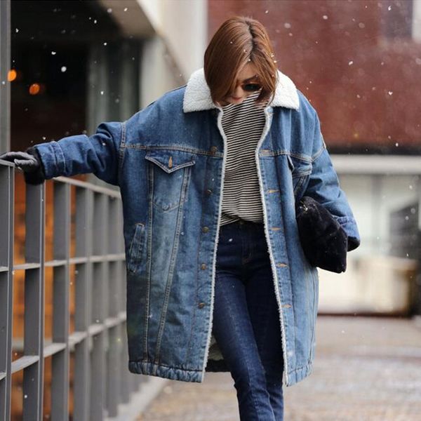 new parkas female women winter fleece coat thickening winter jacket womens outwear parkas outwear wide denim jacket large size, Black
new parkas female women winter fleece coat thickening winter jacket womens outwear parkas outwear wide denim jacket large size, Black