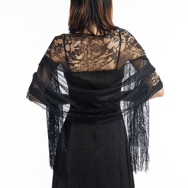 women solid party evening lace shawl scarf elegant lace sheer hollow tassel scarves wraps foulard femme mesh yarn wedding shawl, Blue;gray
women solid party evening lace shawl scarf elegant lace sheer hollow tassel scarves wraps foulard femme mesh yarn wedding shawl, Blue;gray