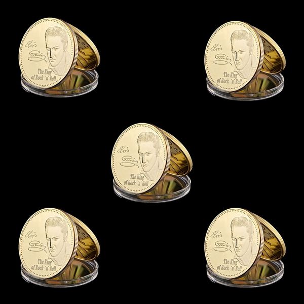 5pcs Collectible Coin 1935-1977 King Of Rock American Film Star Elvis Presley 1oz Gold Plated Souvenir Coin
5pcs Collectible Coin 1935-1977 King Of Rock American Film Star Elvis Presley 1oz Gold Plated Souvenir Coin