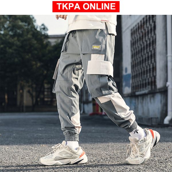 men japanese streetwear cargo pants 2020 overalls hip hop joggers color block sweatpants male harem black track pants
men japanese streetwear cargo pants 2020 overalls hip hop joggers color block sweatpants male harem black track pants