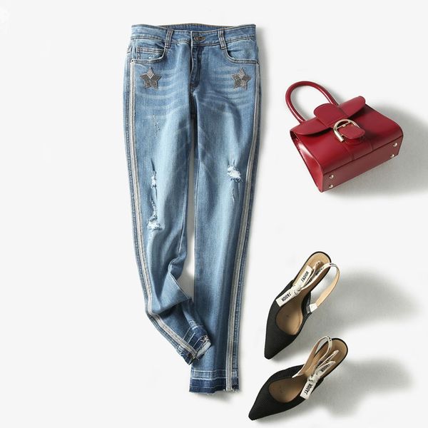 2019 autumn new arrival office lady jeans trousers pants women lady hmr19979aug5, Blue
2019 autumn new arrival office lady jeans trousers pants women lady hmr19979aug5, Blue